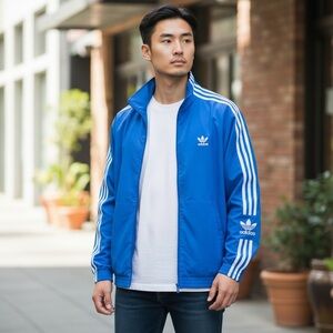 Adidas Royal Men's Blue with White Trim Originals Lock Up Track Jacket 2XL